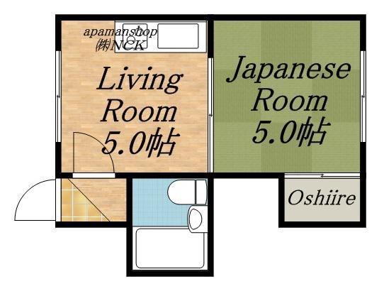 ドミ24軒(1DK/2階)の間取り写真