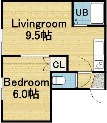 キラメック409(1DK/1階)の間取り写真