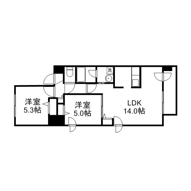 AMABILIS(2LDK/4階)の間取り写真