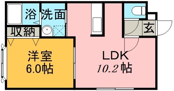 ネーブルハイム(1LDK/3階)の間取り写真