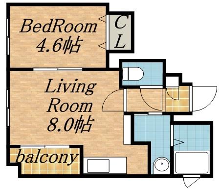クラッセ円山ウエスト(1LDK/11階)の間取り写真