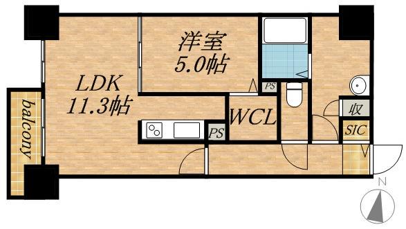 PRIME URBAN札幌医大前(1LDK/7階)の間取り写真