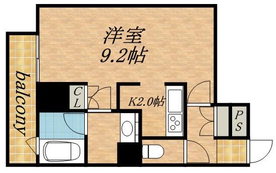 グランカーサ裏参道(1K/3階)の間取り写真