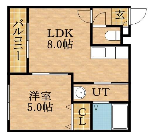 メゾンクー・ドゥ・・クールⅣ(1DK/1階)の間取り写真