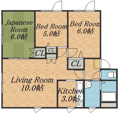 リハイム宮の森(3LDK/2階)の間取り写真