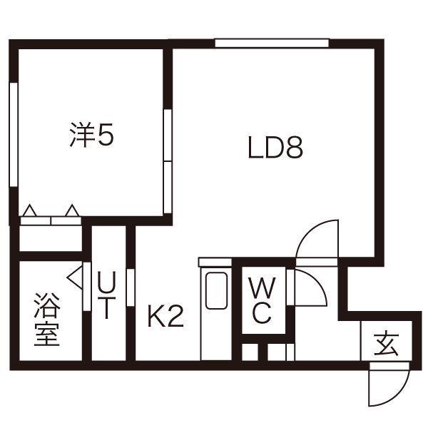 プリマクラッセ環状通東(1LDK/2階)の間取り写真