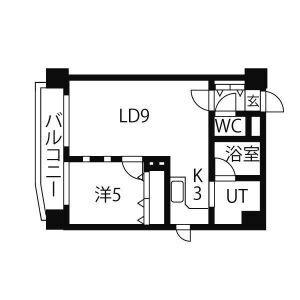レーヴ・フロレゾン(1LDK/2階)の間取り写真