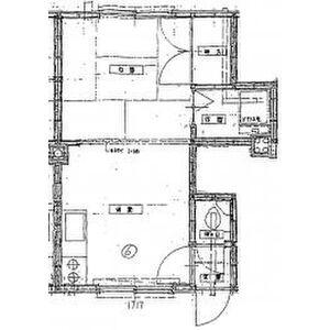 コスモ麻生(1DK/2階)の間取り写真