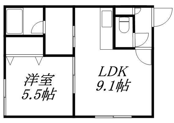 ラ・ガーレ麻生(1LDK/4階)の間取り写真