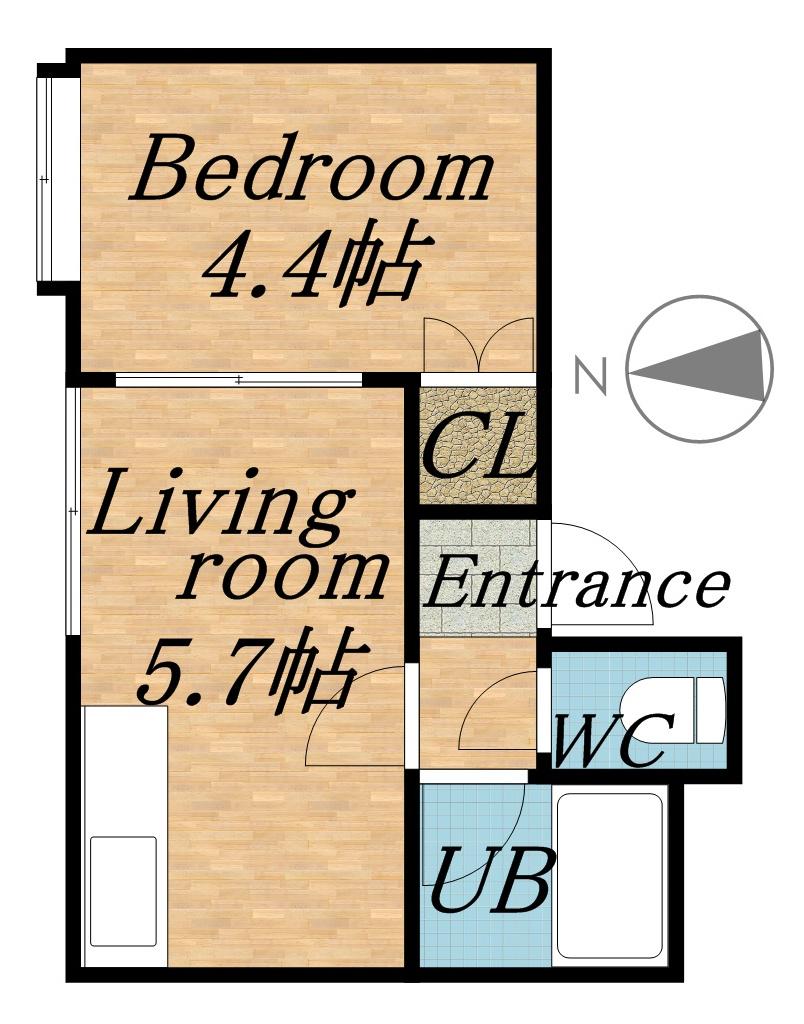 アーバンコート麻生Ⅹ(1DK/2階)の間取り写真