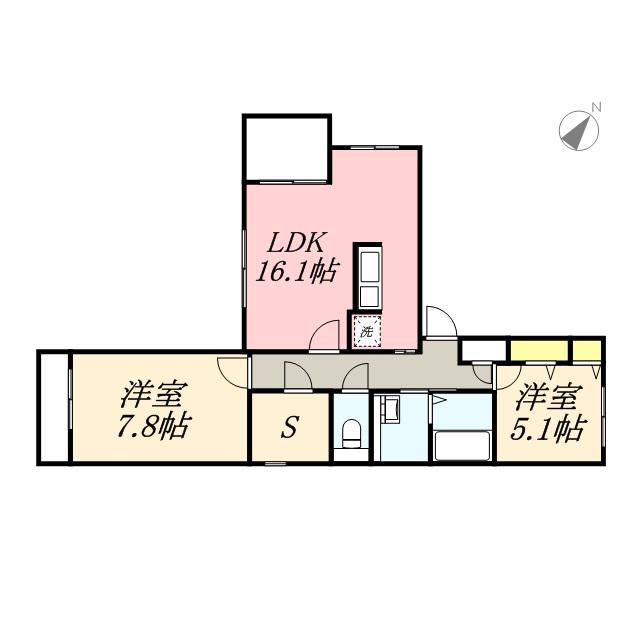 M-SELECTION.STELLAⅡ(2SLDK/5階)の間取り写真