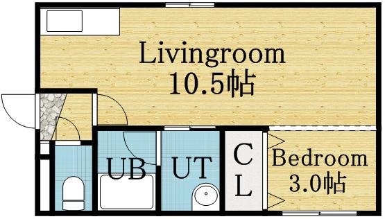 アーバンクラスタ元町Ⅱ(1LDK/4階)の間取り写真