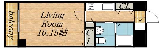 TEADA北4条(1K/9階)の間取り写真