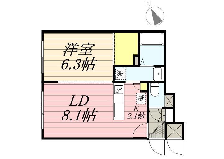 コラージュ琴似(1LDK/4階)の間取り写真