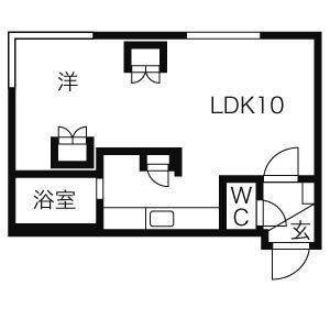 メゾンドール(1LDK/4階)の間取り写真
