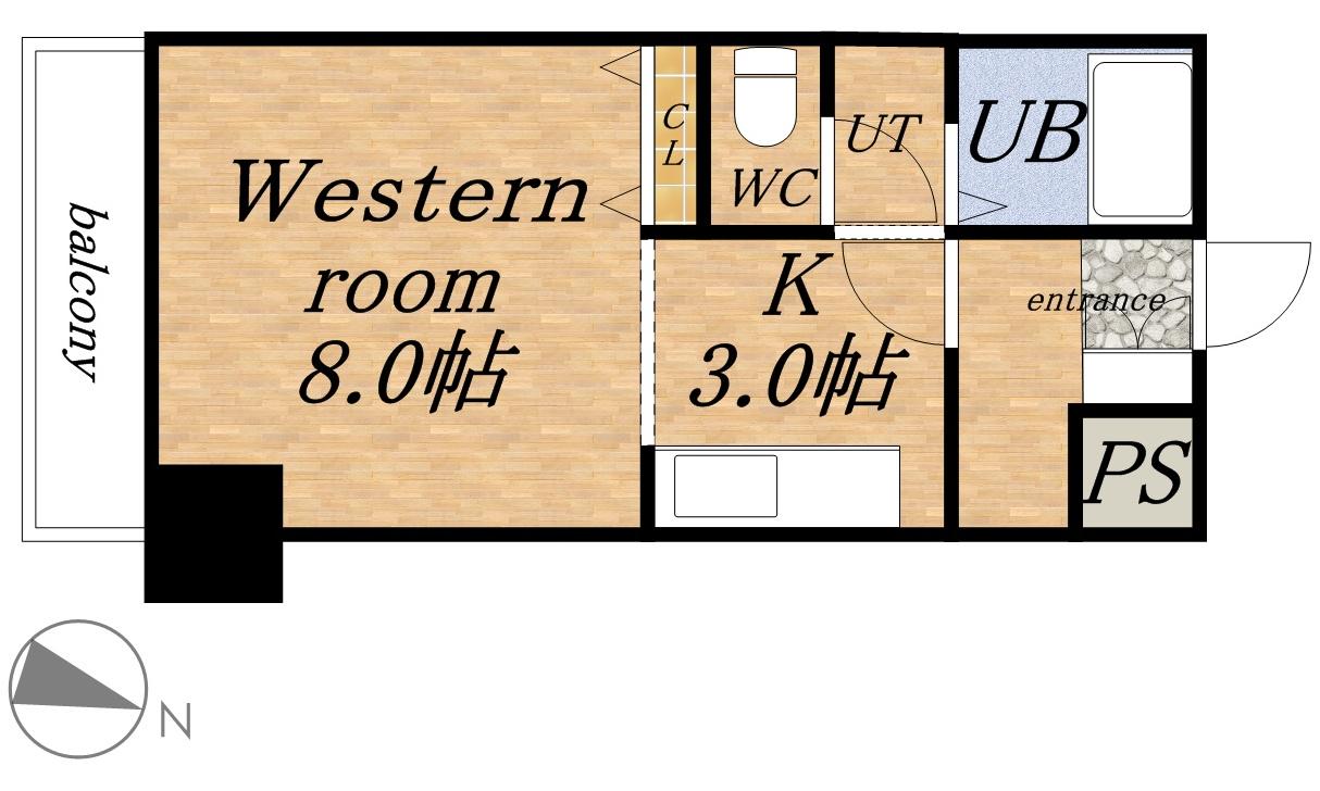PRIME URBAN北14条(1K/9階)の間取り写真