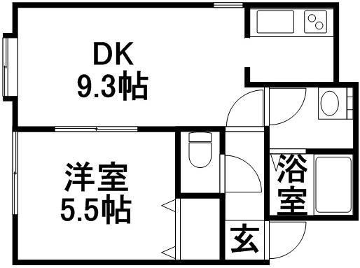 ガーデンズ・リビオ(1LDK/3階)の間取り写真