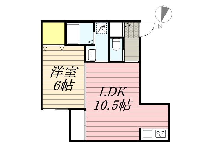 レストシティ北7条(1LDK/2階)の間取り写真