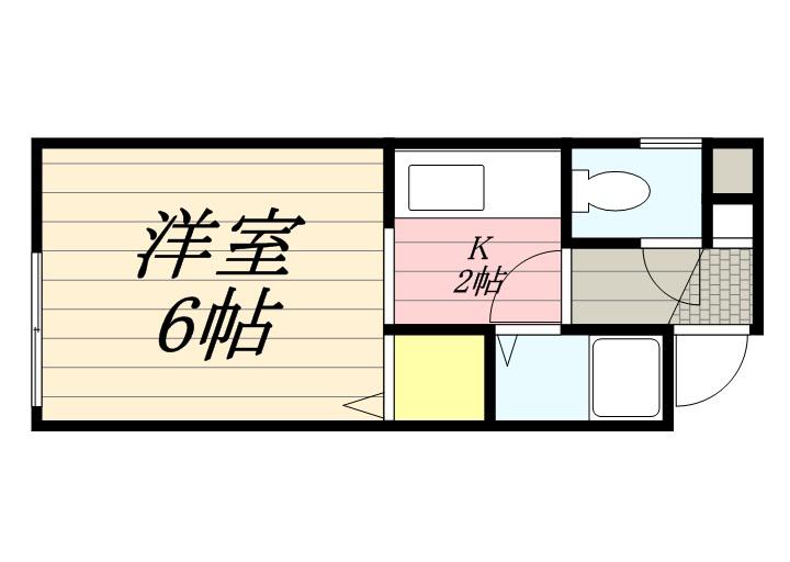 シャトーミリオン(1K/1階)の間取り写真