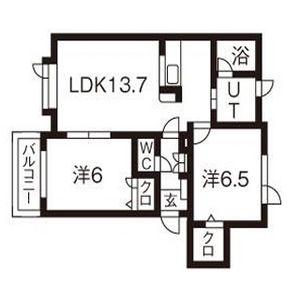 グランツ(2LDK/2階)の間取り写真