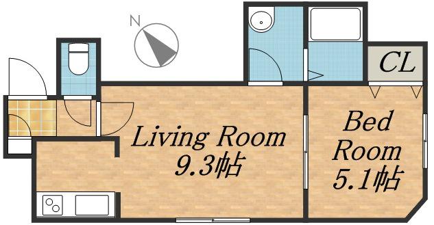 ヴェステン(1LDK/2階)の間取り写真
