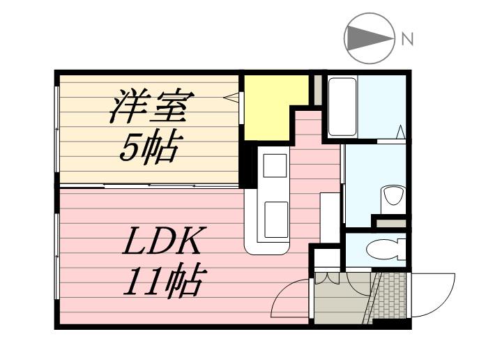 シナモン(1LDK/3階)の間取り写真