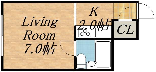 エクセレントハウス126(1K/4階)の間取り写真