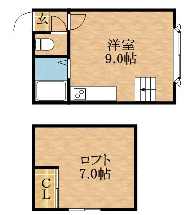 トアアルディN31(ワンルーム/2階)の間取り写真