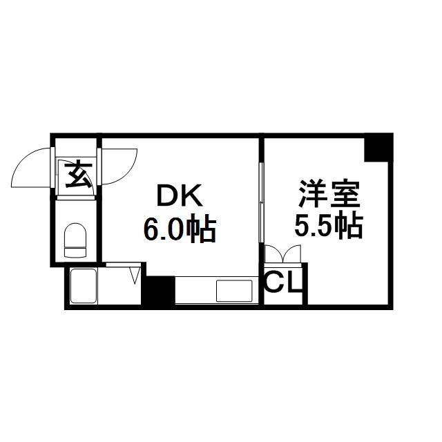 サニープレイス北21東12(1DK/3階)の間取り写真