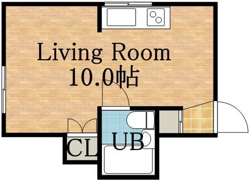 グローリア北32(ワンルーム/3階)の間取り写真