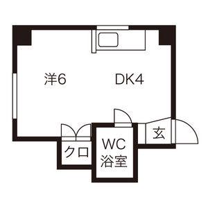 グローリア北32(1DK/2階)の間取り写真