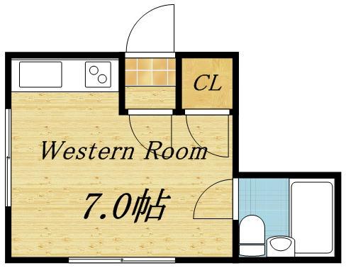 シュペールシャトー(ワンルーム/4階)の間取り写真