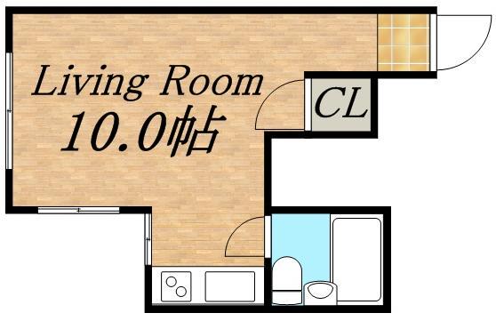 シュペールシャトー(ワンルーム/4階)の間取り写真