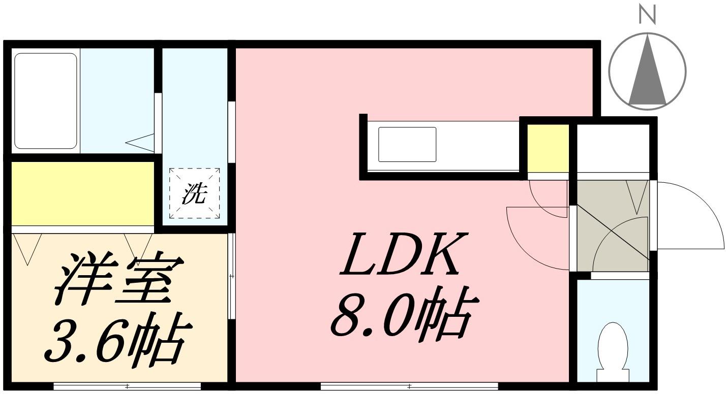 PURE GOLD(1DK/3階)の間取り写真
