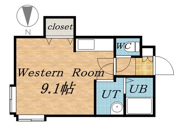 FEEL(ワンルーム/1階)の間取り写真