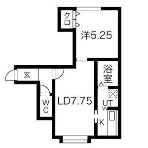 アクア24(1LDK/3階)の間取り写真