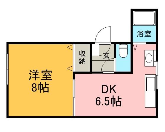 プロムナードN20(1K/2階)の間取り写真