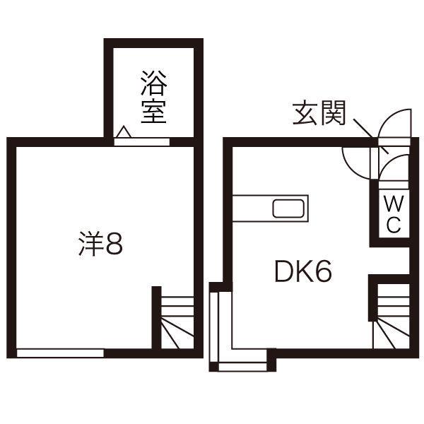 AMSN19(1DK/1階)の間取り写真