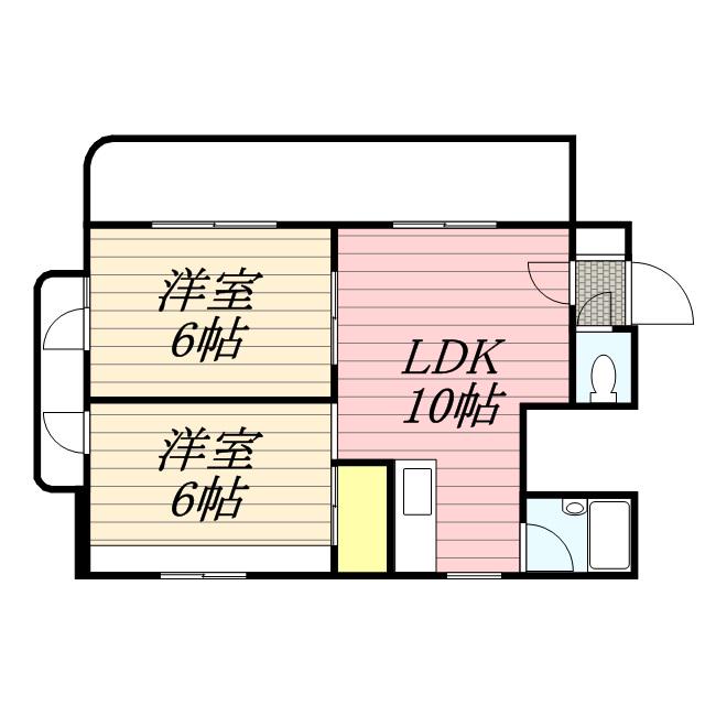 ファイン南6条(2LDK/3階)の間取り写真