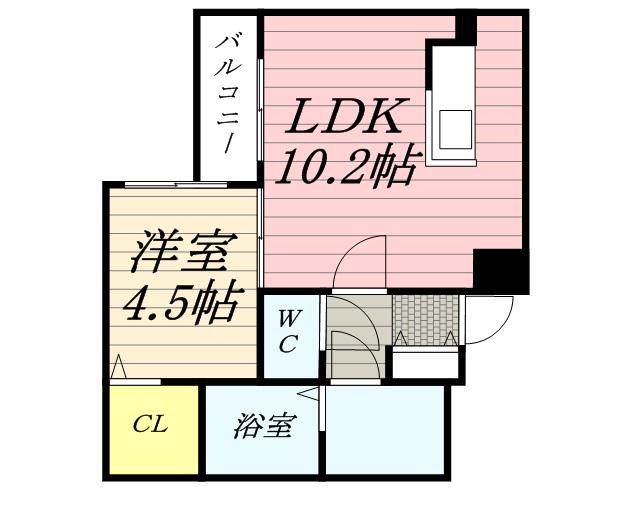 コローレ元町(1LDK/4階)の間取り写真