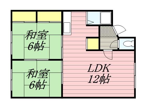 コーポあじさい(2LDK/2階)の間取り写真