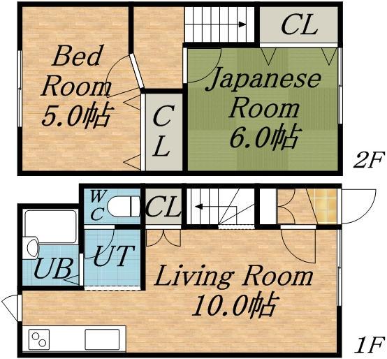 メゾンはまなす(2LDK/1階)の間取り写真
