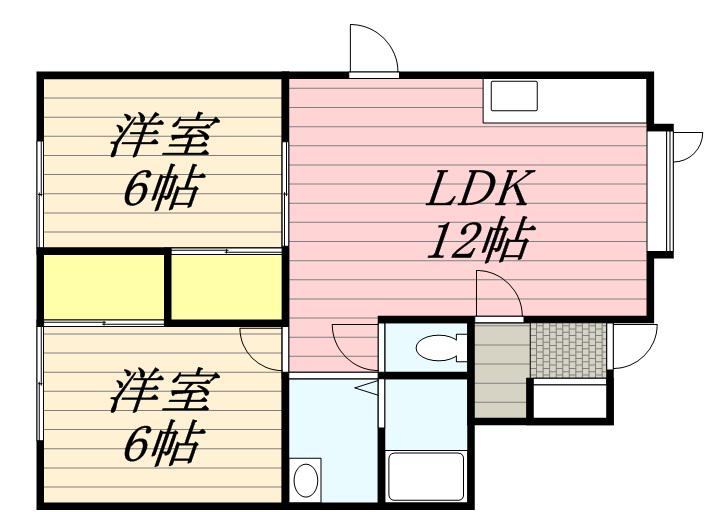 GRACEHILLS-7(2LDK/2階)の間取り写真