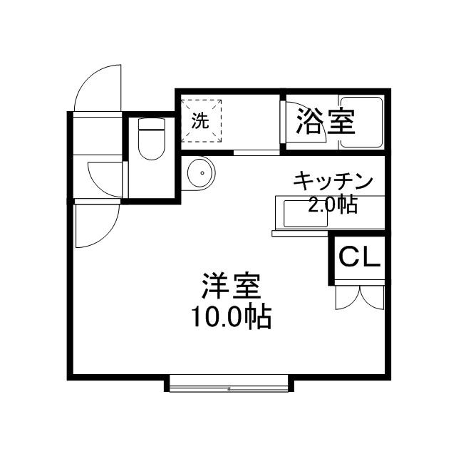 ラビリンス弐番館(1K/3階)の間取り写真