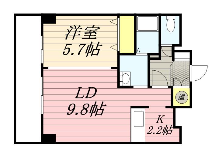 ヴェール元町(1LDK/8階)の間取り写真