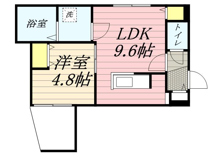 ブランシャールチェレステ鳥居前(1LDK/1階)の間取り写真