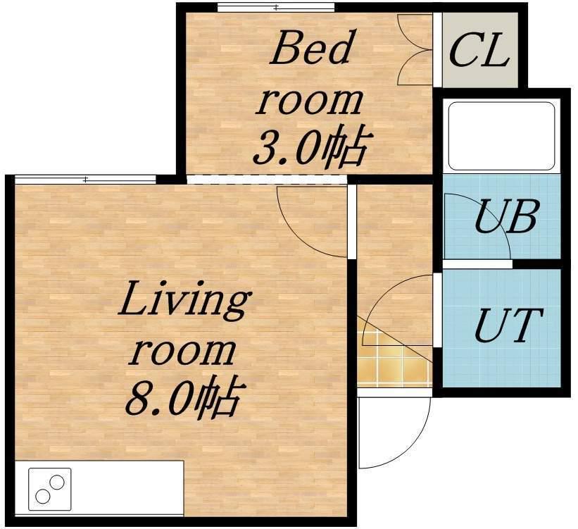 エスポアール壱番館(1DK/1階)の間取り写真