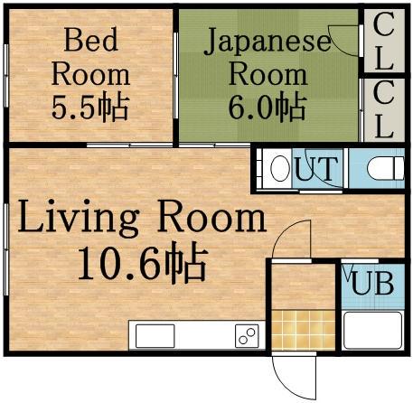 セントラルマンション(2LDK/4階)の間取り写真