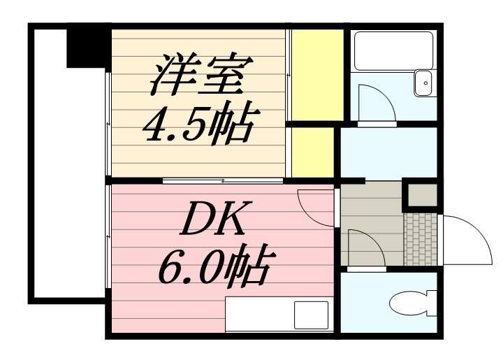 第53松井ビル(1DK/9階)の間取り写真