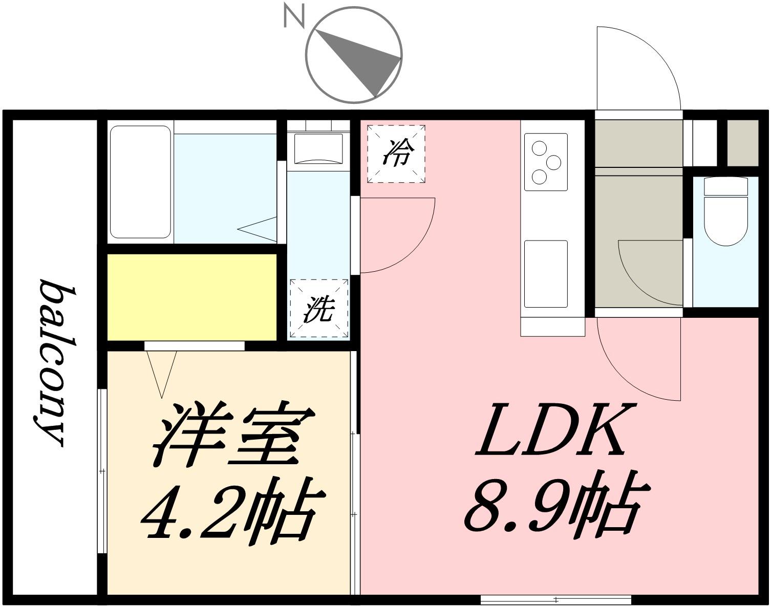 GIULIA197(1LDK/1階)の間取り写真